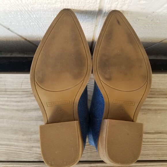 Marc Fisher Gidden Womens Blue Demin Western Bootie Boots 6 M - Picture 7 of 13